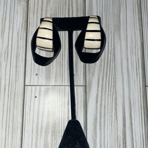 Black & White 3D Door Knocker Earrings, 80s/90s